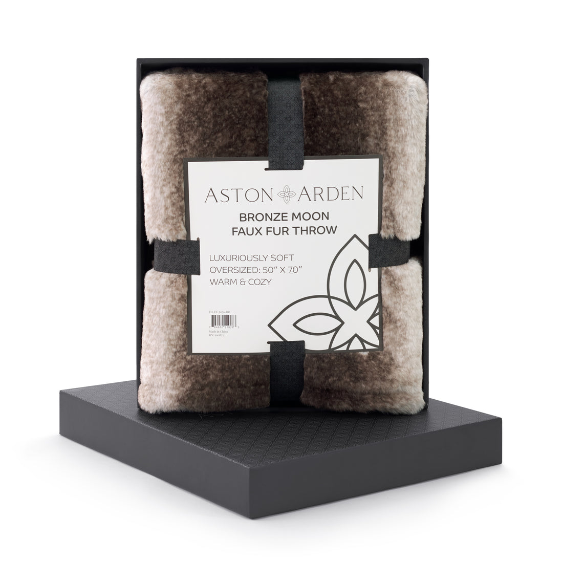 Bronze Moon Faux Fur Throw Blanket, Soft, Furry Texture, Oversized Throw, 50”x70”, with Premium Gift Box