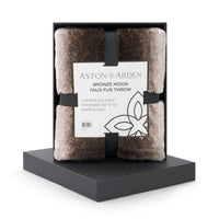 Bronze Moon Faux Fur Throw Blanket, Soft, Furry Texture, Oversized Throw, 50”x70”, with Premium Gift Box
