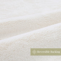 Cottontail Faux Fur Throw Blanket, Soft Rabbit Tail Texture, Oversized Throw, 50”x70”, with Premium Gift Box, Ivory