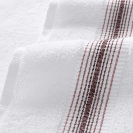 Aegean Ombré Stripe White Bath Towels