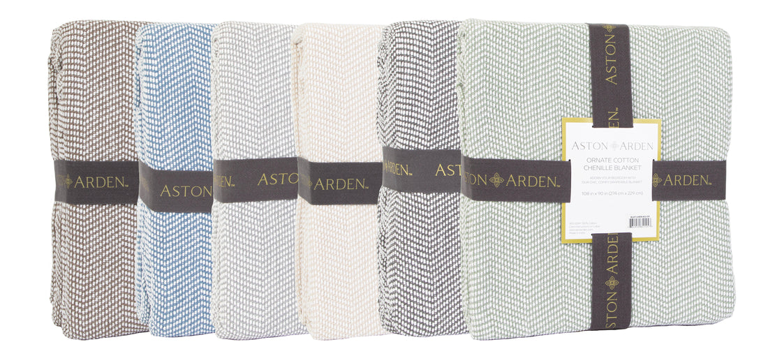 Ornate Cotton Chenille Blankets & Throws