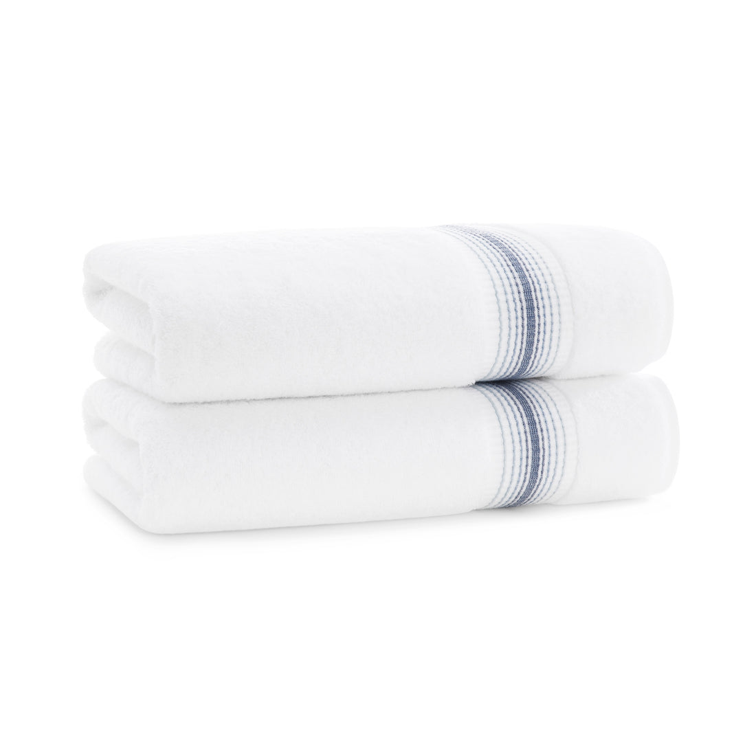 Aegean Ombré Stripe White Bath Towels
