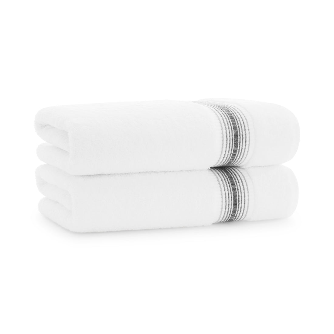 Aegean Ombré Stripe White Bath Towels