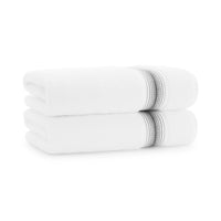 Aegean Ombré Stripe White Bath Towels