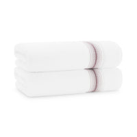 Aegean Ombré Stripe White Bath Towels
