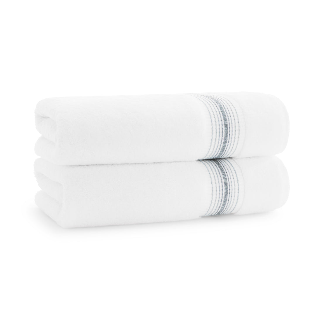 Aegean Ombré Stripe White Bath Towels