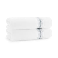 Aegean Ombré Stripe White Bath Towels