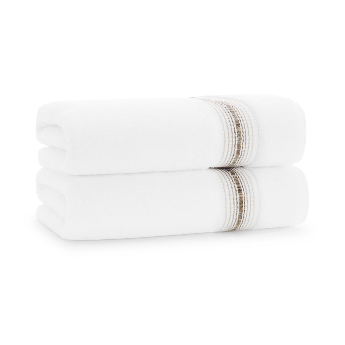 Aegean Ombré Stripe White Bath Towels