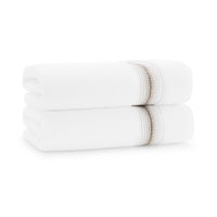 Aegean Ombré Stripe White Bath Towels