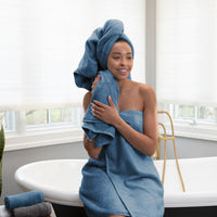 Aegean Chic Terry Border Solid Bath Towels