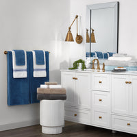 Aegean Chic Terry Border Solid Bath Towels