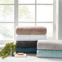 Aegean Chic Terry Border Solid Bath Towels