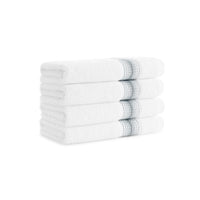 Aegean Ombré Stripe White Bath Towels