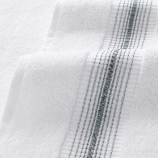 Aegean Ombré Stripe White Bath Towels