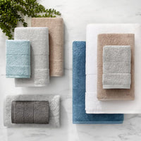 Aegean Chic Terry Border Solid Bath Towels