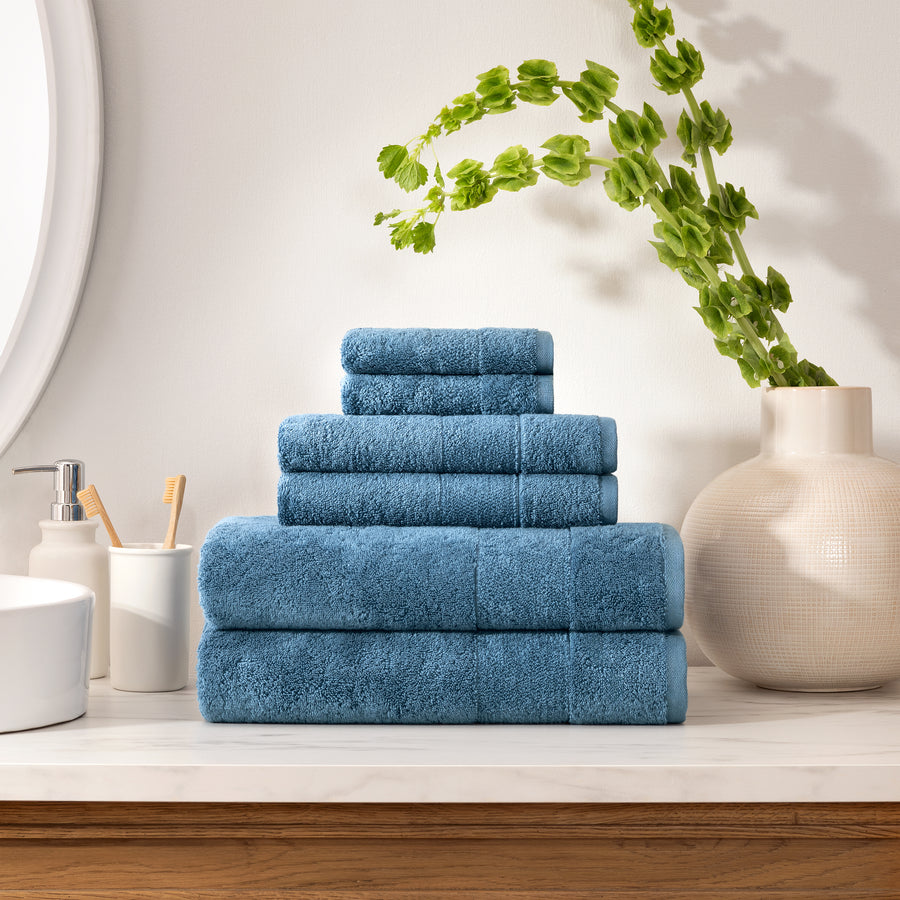 Aegean Chic Terry Border Solid Bath Towels