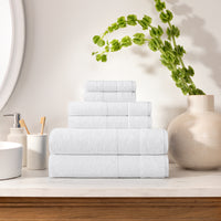 Aegean Chic Terry Border Solid Bath Towels