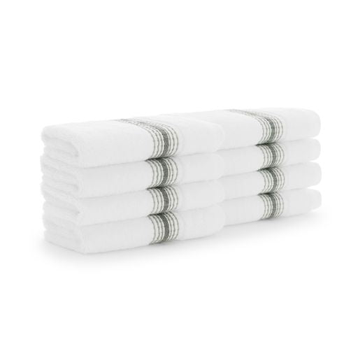 Aegean Ombré Stripe White Bath Towels