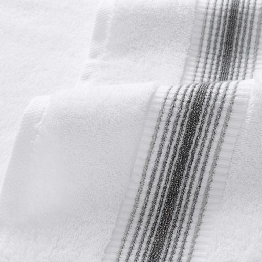 Aegean Ombré Stripe White Bath Towels