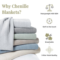 Ornate Cotton Chenille Blankets & Throws