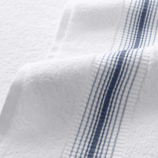 Aegean Ombré Stripe White Bath Towels