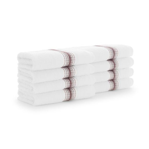 Aegean Ombré Stripe White Bath Towels