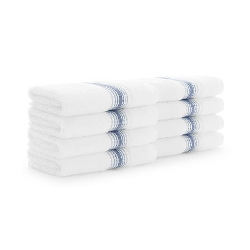 Aegean Ombré Stripe White Bath Towels