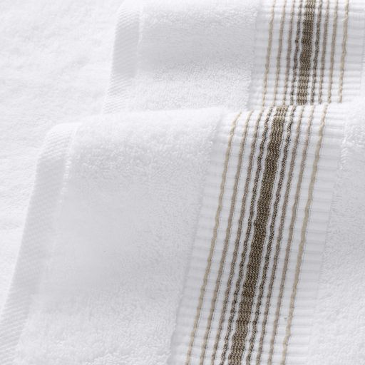 Aegean Ombré Stripe White Bath Towels